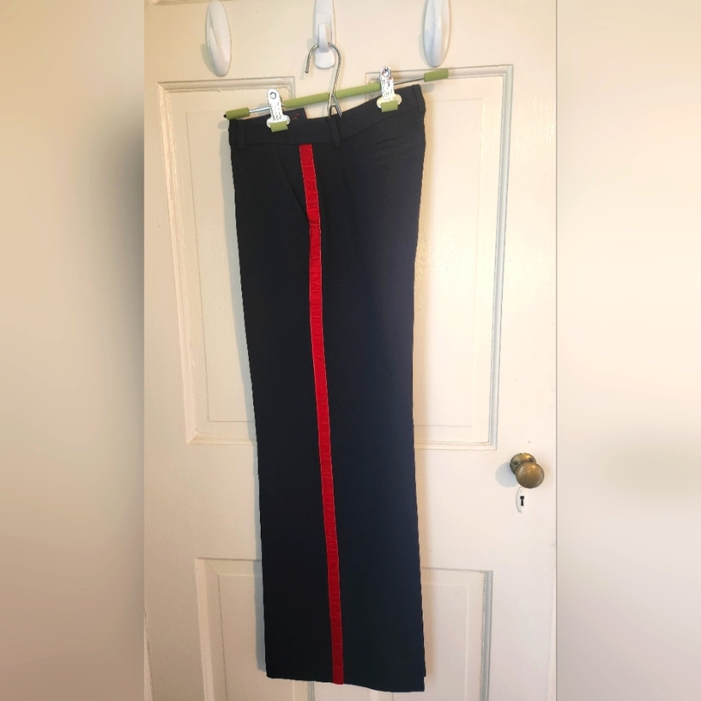 Boden Navy Pants With Red Stripe